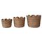 Cadmus Coastal Natural Rattan Scalloped Basket - Set of 3|Kathy Kuo Home