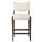 Odelia Modern Classic Cream Performance Brown Wood Counter Stool|Kathy Kuo Home