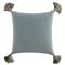 Jules Modern Blue Velvet Indoor Outdoor Tassel Throw Pillow - 20x20|Kathy Kuo Home
