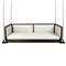 Lucy Rustic Lodge White Performance Black Wood Daybed Porch Swing