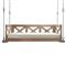Clara Rustic Lodge White Performance Brown Wood Daybed Porch Swing|Kathy Kuo Home