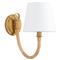 Treble Coastal Beach Natural Bamboo Wrapped Brass Single Sconce|Kathy Kuo Home