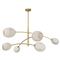 Artemis Glass Shade Natural Brass Sputnik Chandelier