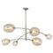 Artemis Glass Shade Polished Nickel Sputnik Chandelier|Kathy Kuo Home