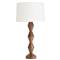 Crew Mid Century Modern Brown Walnut Wood Buffet Table Lamp|Kathy Kuo Home