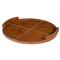 Forte Rustic Lodge Tan Leather Round Decorative Tray - Small|Kathy Kuo Home