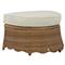 Cielo Coastal Beach Beige Sunbrella Brown Woven Wicker Demilune Outdoor Ottoman|Kathy Kuo Home