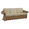 Cielo Coastal Sand Sunbrella Woven Wicker Scalloped Outdoor Sofa - 88&quot;|Kathy Kuo Home