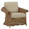 Cielo Coastal Sand Sunbrella Woven Wicker Scalloped Outdoor Lounge Chair|Kathy Kuo Home