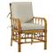 Myrah Coastal Beach Beige Sunbrella Brown Aluminum Outdoor Dining Arm Chair|Kathy Kuo Home