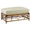 Myrah Coastal Beach Beige Sunbrella Brown Aluminum Rectangular Outdoor Ottoman|Kathy Kuo Home