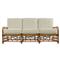 Myrah Coastal Beach Beige Sunbrella Brown Aluminum Outdoor Sofa - 78&quot;|Kathy Kuo Home