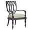 Hermine French Beige Sunbrella Black Aluminum Outdoor Dining Arm Chair|Kathy Kuo Home