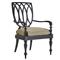 Hermine French Sand Sunbrella Black Aluminum Outdoor Dining Arm Chair|Kathy Kuo Home