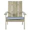 Ashland Blue Sunbrella Oyster Grey Teak Outdoor Adirondack Chair|Kathy Kuo Home