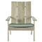 Ashland Green Sunbrella Oyster Grey Teak Outdoor Adirondack Chair|Kathy Kuo Home