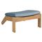 Ashland Blue Sunbrella Natural Teak Outdoor Adirondack Ottoman|Kathy Kuo Home