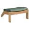 Ashland Green Sunbrella Natural Teak Outdoor Adirondack Ottoman|Kathy Kuo Home
