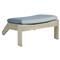 Blue Sunbrella Ashland Grey Teak Outdoor Adirondack Ottoman|Kathy Kuo Home