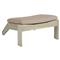 Beige Sunbrella Ashland Grey Teak Outdoor Adirondack Ottoman|Kathy Kuo Home