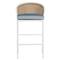 Havana Blue Sunbrella White Aluminum Outdoor Counter Stool|Kathy Kuo Home