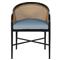 Havana Blue Sunbrella Black Aluminum Outdoor Dining Arm Chair|Kathy Kuo Home