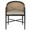 Havana Beige Sunbrella Black Aluminum Outdoor Dining Arm Chair|Kathy Kuo Home