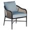 Havana Euro Blue Sunbrella Black Aluminum Outdoor Arm Chair|Kathy Kuo Home