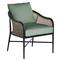 Havana Euro Green Sunbrella Black Aluminum Outdoor Arm Chair|Kathy Kuo Home