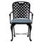 Provance Blue Sunbrella Earth Black Outdoor Dining Arm Chair|Kathy Kuo Home