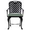 Provance Green Sunbrella Earth Black Outdoor Dining Arm Chair|Kathy Kuo Home