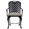 Provance Beige Sunbrella Earth Black Outdoor Dining Arm Chair|Kathy Kuo Home
