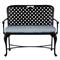 Provance Blue Sunbrella Ancient Earth Black Outdoor Bench|Kathy Kuo Home