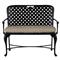 Provance Beige Sunbrella Ancient Earth Black Outdoor Bench|Kathy Kuo Home