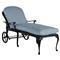Provance Blue Sunbrella Earth Black Outdoor Chaise Lounge|Kathy Kuo Home