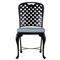 Provance Blue Sunbrella Ancient Earth Black Outdoor Dining Chair|Kathy Kuo Home
