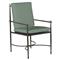 Roma Green Sunbrella Slate Grey Aluminum Outdoor Dining Arm Chair|Kathy Kuo Home
