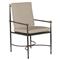 Roma Beige Sunbrella Slate Grey Aluminum Outdoor Dining Arm Chair|Kathy Kuo Home