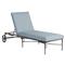 Roma Blue Sunbrella Slate Grey Aluminum Outdoor Chaise Lounge|Kathy Kuo Home