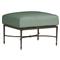 Roma Modern Green Sunbrella Slate Grey Aluminum Outdoor Ottoman|Kathy Kuo Home