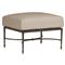 Roma Modern Beige Sunbrella Slate Grey Aluminum Outdoor Ottoman|Kathy Kuo Home