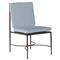 Roma Blue Sunbrella Slate Grey Aluminum Outdoor Dining Chair|Kathy Kuo Home