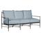 Roma Blue Sunbrella Slate Grey Aluminum Outdoor Sofa - 77&quot;|Kathy Kuo Home