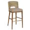 Adelyn Coastal Brown Crypton Brown Teak Woven Seagrass Counter Stool|Kathy Kuo Home