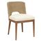 Adelyn Coastal Beach Heathered Ivory Crypton Brown Teak Woven Seagrass Dining Chair|Kathy Kuo Home