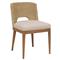 Adelyn Coastal Beach Cream Crypton Brown Teak Woven Seagrass Dining Chair|Kathy Kuo Home
