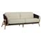 Palecek Casey Mid Century Beige Upholstered Black Rope Natural Teak Outdoor Sofa - 83"|Kathy Kuo Home