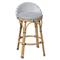 Lily French Country Black Woven Rattan Outdoor Counter Stool|Kathy Kuo Home