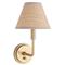 Polly Coastal Beach Brown Rattan Shade Natural Brass Sconce|Kathy Kuo Home