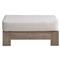 Sophia Coastal Beach Off White Boucle Brown Teak Rectangular Outdoor Ottoman|Kathy Kuo Home